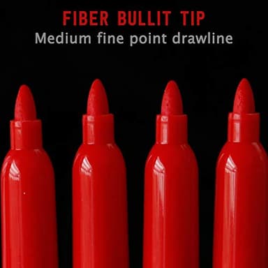 Volcanics Red Dry Erase Markers Low Odor Fine Whiteboard Markers Thin Box of 12 - Image 6