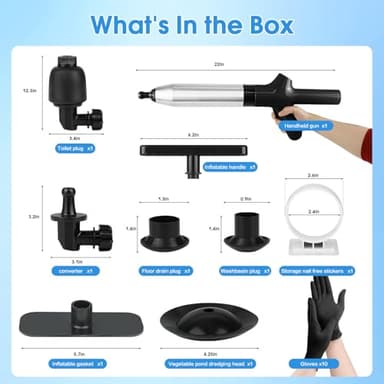 LPZNUYVC Toilet Plunger High Pressure Air Drain Blaster Drains Toilet Unclogger Toilet Plunger Heavy Duty Toilet Plunger Clog Remover Plungers for Toilet Unclog Toilet, Bathroom, Floor Drain (Black) - Image 7