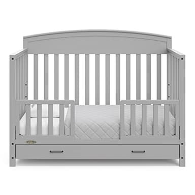 Graco Benton 5-in-1 Convertible Crib with Drawer (Pebble Gray) -Converts from Baby Crib to Toddler Bed, Daybed and Full-Size Bed,Fits Standard Full-Size Crib Mattress, Adjustable Mattress Support Base - Image 11