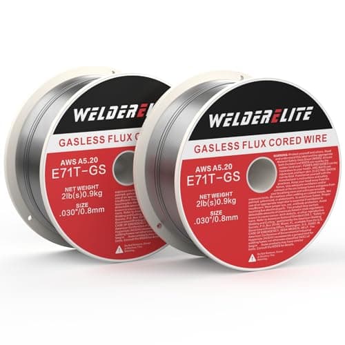WelderElite 2-Pack 0.030" Gasless Flux Core Wire, 2lb Each, Perfect for MIG Welding Galvanized, Stainless & Mild Steel Projects, E71T-GS - Image 1