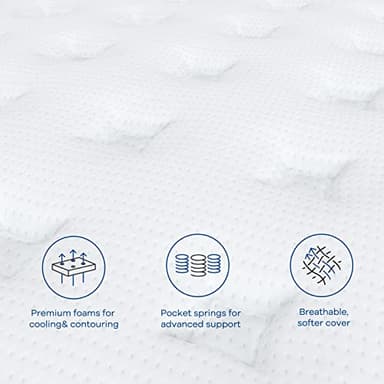 Coolvie 12 Inch King Size Mattress, Hybrid King Mattress in a Box, 3 Layer Premium Foam with Pocket Springs for Motion Isolation and Pressure Relieving, Medium Firm Feel, 100-Night Trial - Image 4