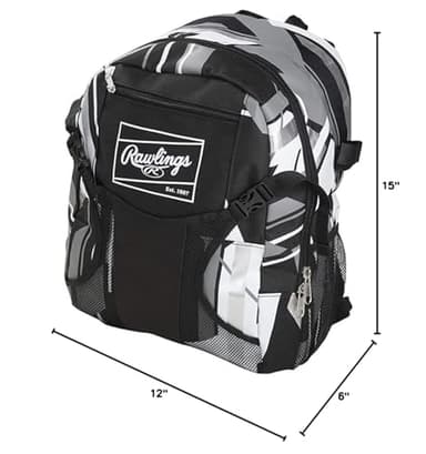 Rawlings | REMIX Backpack Equipment Bag | T-Ball & Youth Baseball / Softball | Black - Image 13
