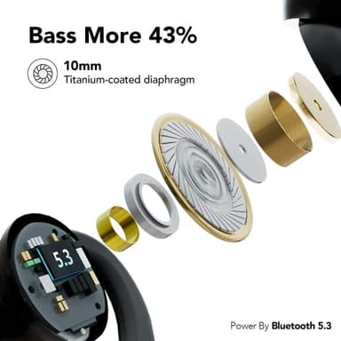 KT1 Bluetooth Headphones Wireless Earbuds 120hrs Playtime Wireless Charging Case Digital Display, Ear Buds with Earhook,IPX7 Waterproof, Deep Bass 2.0,Over-Ear Earphones for Sport Running - Image 3