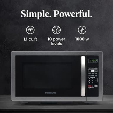 Farberware FMWO11AHTBKB 1.1 Cu. Ft. Stainless Steel Countertop Microwave Oven - Image 2