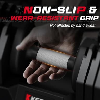 Keppi Adjustable Dumbbells Set, 60lb Pair Dumbbells with Anti-Slip Metal Handle for Exercise & Fitness Fast Adjust Weight for Full Body Workout Fitness - Image 5