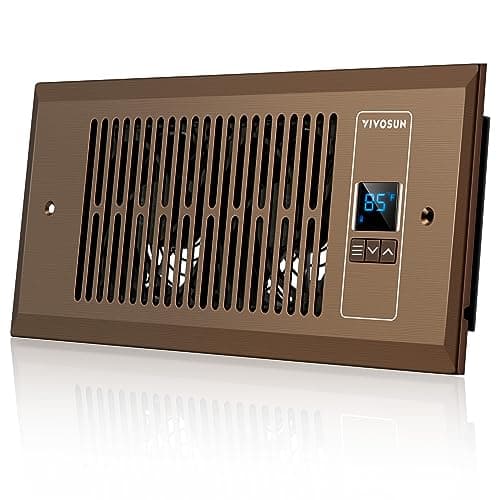 VIVOSUN Quiet Register Booster Fan 4”×10”, Smart Register Vent with Intelligent Thermostat Control, Cooling Heating AC Vent Booster Fan, Brown - Image 1