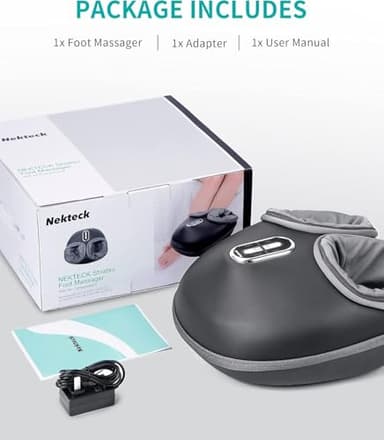 Nekteck Shiatsu Foot Massager Machine and Heat, Air Compression with Deep Kneading Therapy, Relax for Home or Office (Large Size) - Image 9