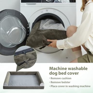 BFPETHOME Washable Dog Beds for Medium Dogs, Orthopedic Dog Bed Medium, Big Couch with Removable Washable Cover, Waterproof Lining and Nonskid Bottom, Egg-Crate Foam Pet Sofa Bed for Sleeping - Image 5