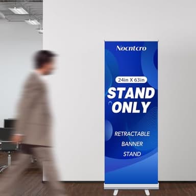 Nocntcro Retractable Banner Stand Only Retractable Banner Roll Up Banner Stand for Display Trade Show Stand Retractable Sign Stand 23×64 Inch - Image 8