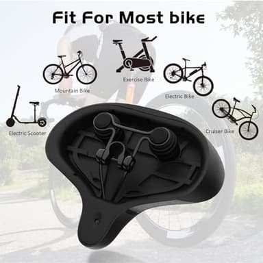 Twomaples Bicycle Seat, Bike Seat for Women Men Extra Comfort Wide, Oversized Comfortable Seats Saddle for Peloton Bikes, Fit for Exercise Bikes, Electric Bikes, Mountain Bikes, Cruiser Bikes - Image 5
