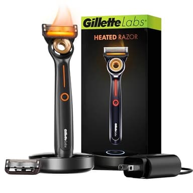 Gillette Heated Razor for Men, Starter Shave Kit by GilletteLabs, 1 Handle, 2 Razor Blade Refills, 1 Charging Dock - Image 1