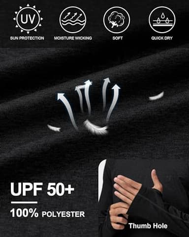 Men's Fishing Rash Guard Shirts - SPF 50+ Long Sleeve UV Sun Protection Shirt for Sports Running Hiking Workout Swimming - Image 4