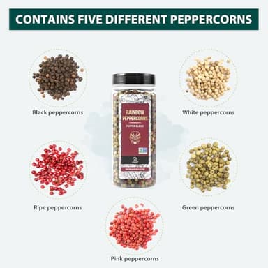 Soeos Himalayan Pink Salt and Rainbow Peppercorn Grinder Refills, 18oz Salt & 8oz Peppercorns, Kosher Seasoning Set for Cooking - Image 6