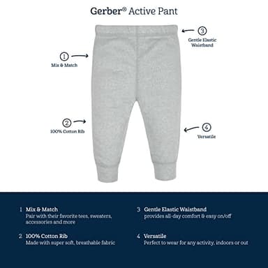 Gerber Baby Boys' Multi-Pack Pants, Navy/Army Green, 24 Months - Image 6