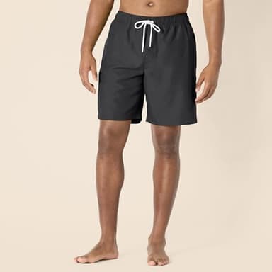 Amazon Essentials Men's 9" Swim Trunks with Mesh Lining, Pockets, Drawstring Closure, Black, Large - Image 6