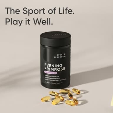 Sports Research Evening Primrose Supplement from Cold Pressed Oil - Softgels for Women’s Health & Skin Health - Gluten Free & Non-GMO GLA - High Potency 1300mg, 120 Count - Image 7