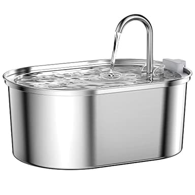Cat Water Fountain Stainless Steel: 108oz/3,2L Pet Water Fountain - Water Fountain for Cats Inside with Quiet Pump - Dishwasher Safe Cat Fountains - Suitable for a Variety of Pets - SOOFPET - Image 1