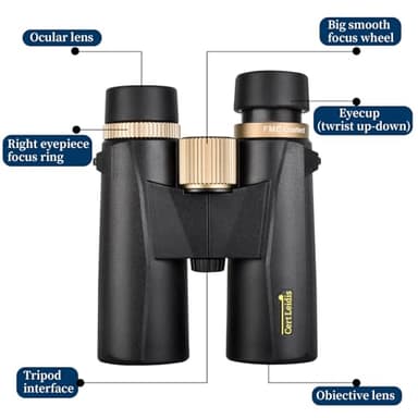 8x42 HD Binoculars for Adults High Powered with Phone Adapter and Tripod, Super Bright BAK4 Prism Waterproof Compact Binoculars for Bird Watching Hunting Stargazing Hiking Cruise Travel - Image 7