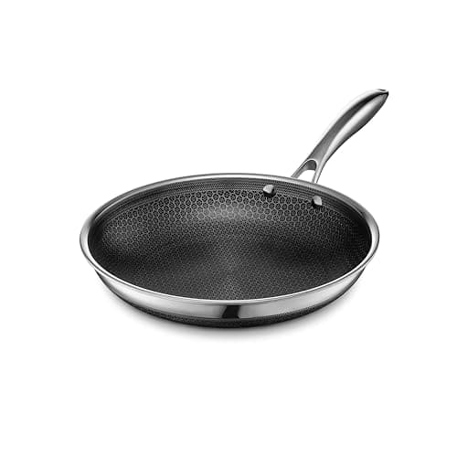 HexClad Hybrid Nonstick 10-Inch Frying Pan, Stay-Cool Handle, Dishwasher-Friendly, Oven-Safe Up to 900°F, Induction Ready, Compatible with All Cooktops - Image 1