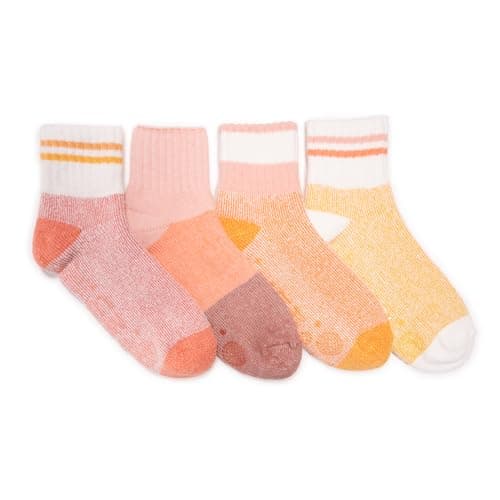 MUK LUKS Women's Set of 4 Spring Lounge Sock, Pink, OS - Image 1