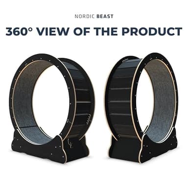 Nordic Beast 48'' XL Cat Wheel - for Indoor Cats Which Doesn't Negatively Affect Your Cat's Spine - 15.7'' Extra Wide Cat Exercise Wheel - Fits 2 Cats Side-by-Side, 1-Year Warranty - Image 9