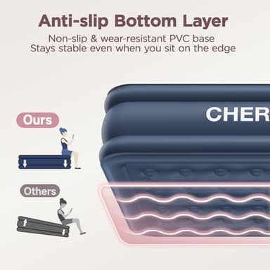 CHERIMOR Queen Air Mattress with Built in Pump, 18" Elevated Height, 48Hr Leak-Tested, Honeycomb Coil Support, 800 lbs Capacity, Fast 3-Min Inflation–Blow Up Mattress for Guest Room & Sleepover - Image 6