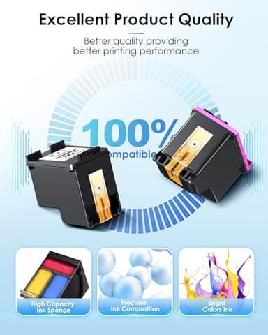 67XL Ink Cartridge Black/Color Combo Pack Replacement for HP Ink 67 67XL Printer Ink Works for HP DeskJet 2827e 2755e 2700 2855e 2800 4155e 2755 2852e Envy 6055e 6000 6455e (2 Pack) - Image 4