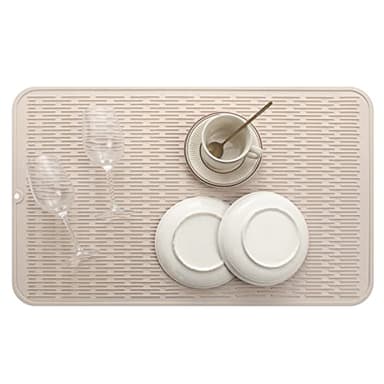MicoYang Silicone Dish Drying Mat for Multiple Usage,Easy clean,Eco-friendly,Heat-resistant Silicone Mat for Kitchen Counter or Sink,Refrigerator or Drawer Liner Tapioca 3XL 28 inches x 18 inches - Image 6