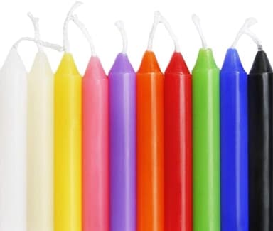 YOROXRG 100 pcs Spells Chime Candles Unscented Assorted Colors Mini Taper Candles | 4" Tall x 1/2" Diameter | Great for Casting Chimes, Rituals, Spells - Image 3