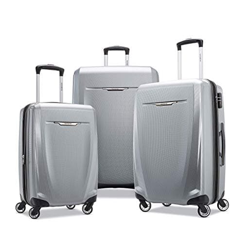Samsonite Winfield 3 DLX Hardside Expandable Luggage with Spinners, Silver, 3-Piece Set (20/25/28) - Image 1