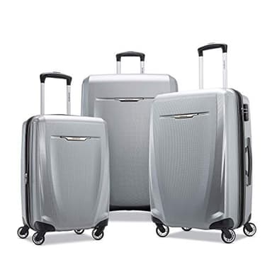 Samsonite Winfield 3 DLX Hardside Expandable Luggage with Spinners, Silver, 3-Piece Set (20/25/28) - Image 1