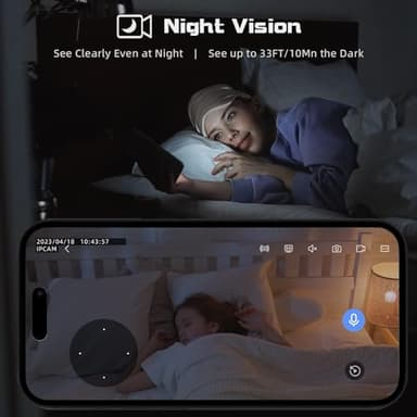 GBIUT Indoor Security Camera, 5G&2.4G WiFi Security Cameras Indoor for Home Security, Pan/Tilt Baby Monitor/Dog/Pet Camera with Phone App Motion Sensor & Night Vision. TF/CloudStorage (2Pack) - Image 7