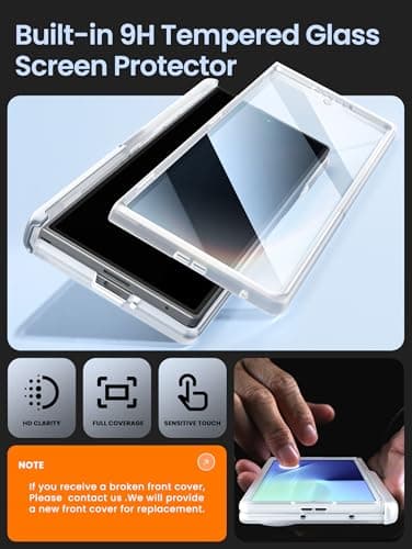 i-Blason for Samsung Galaxy Z Fold 7 Case with Stand [9H+ Tempered Glass Screen Protector] [Compatible with MagSafe] [Hinge Protection & Kickstand] Full-Body Protective Case for Z Fold 7 (Frost Clear) - Image 3