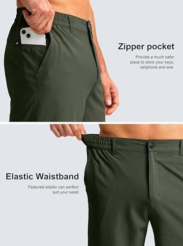 G Gradual Men's Casual Shorts 7" Lightweight Golf Shorts for Men Stretch with 3 Pockets Quick Dry Breathable Work Shorts Army Green - Image 3