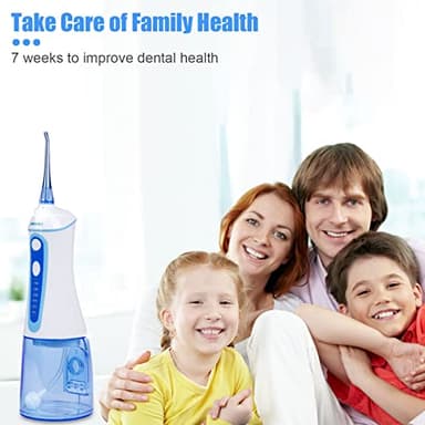 Water Dental Pik Flosser,Grinest 7 Modes Rechargeable Water Dental Pick for Teeth Cleaning Cordless Oral Irrigator Portable IPX7 Waterproof Tooth flossers for Home Travel-White - Image 6