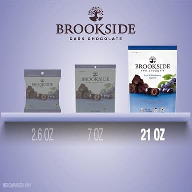 BROOKSIDE Dark Chocolate, Acai and Blueberry Flavored Snacking Chocolate Bag, 21 oz - Image 3