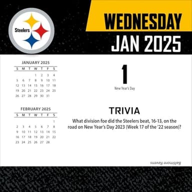 Turner Sports Pittsburgh Steelers 2025 Box Calendar (25998053054) - Image 3