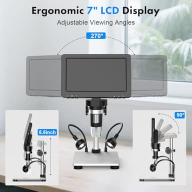 7" LCD Digital Microscope 1200X with Screen - 16MP Photo/1080P Video Coin Microscope for Full Coin View - Soldering Microscope for Adults with 10 LED Lights & 32GB Card,Windows/Mac OS Compatible - Image 6