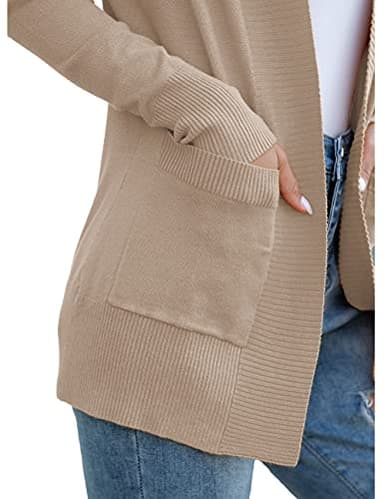 REDHOTYPE Womens Cardigans with Pockets Casual Long Sleeve Open Front Cardigan for Women, Camel Heather, Medium - Image 4