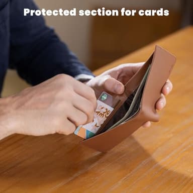 Mrain Full Grain Genuine Leather Wallet for Men (Caramel) | Minimalist Style | RFID Blocking | Bifold | Coin Pocket | Ultra Slim | Gift for Him - Image 5