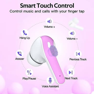 TAGRY Bluetooth Headphones True Wireless Earbuds 60H Playback LED Power Display Earphones with Wireless Charging Case IPX5 Waterproof in-Ear Ear buds with Mic for TV Smart Phone Laptop Computer Sports - Image 4