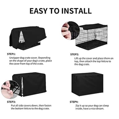 Easy-Going Dog Crate Cover 42 Inch Dog Kennel Cover for Dog, Cage Covers for Dog Crates Fit (42" L x28 Wx30 H) Black - Image 6