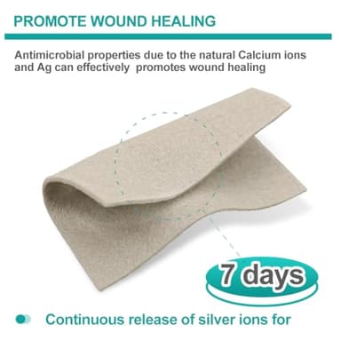 Dimora Upgrade Silver Calcium Alginate Wound Dressing -Antibacterial Non Stick Gauze, Highly Absorbent Sterile Bandage Pads,4'' x 4'' Patches 5 Packs - Image 4