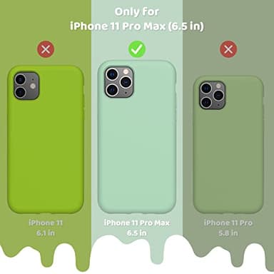 OuXul Designed for iPhone 11 Pro Max Case, Slim Liquid Silicone Case Compatible with iPhone 11 Pro Max 6.5 Inch, Full Body Microfiber Lining Protective Case (Tea Green) - Image 6