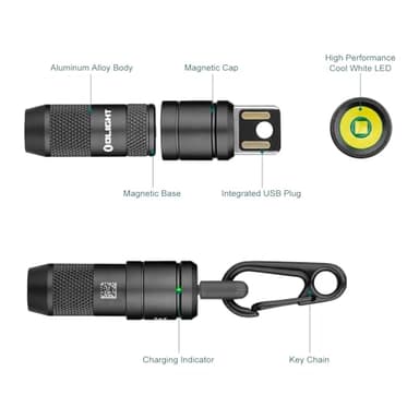 OLIGHT IMINI 2 EDC Rechargeable Keychain Flashlight, 50 Lumens Compact and Portable Mini LED Keyring Lights with Built-in Battery Ideal for Everyday Carry and Emergencies (OD Green) - Image 8