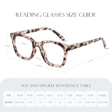 AIMISUV Reading Glasses for Women Men - Blue Light Blocking Magnifying Readers,Oprah Square Anti-Glare Computer Eyeglasses(3Pack,0.5X) - Image 5