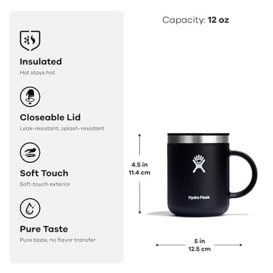 Hydro Flask Coffee Mug – Insulated Stainless Steel, Non Spill, Leak Proof Travel Mug 12 Oz Agave Green - Image 6