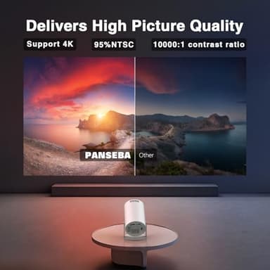 [Electronic Focus with Short Throw] PANSEBA Mini Projector with WiFi 6 and Bluetooth, Auto Keystone Outdoor Movie Projector, Big Screen Home Portable Projector for Phone/TV Stick/Laptop/HDMI - Image 3