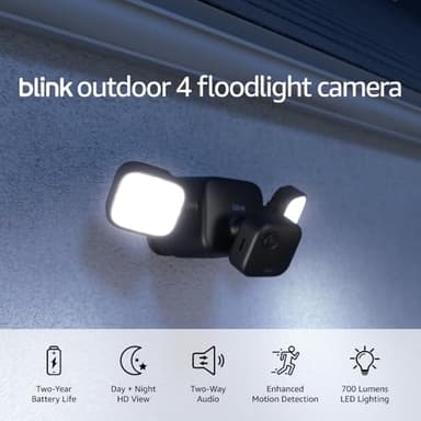 Blink Outdoor 4 Floodlight Camera (newest model), Wire-free smart security camera, 700 lumens, two-year battery life, HD live view, enhanced motion detection, Works with Alexa- 1 camera system - Image 3