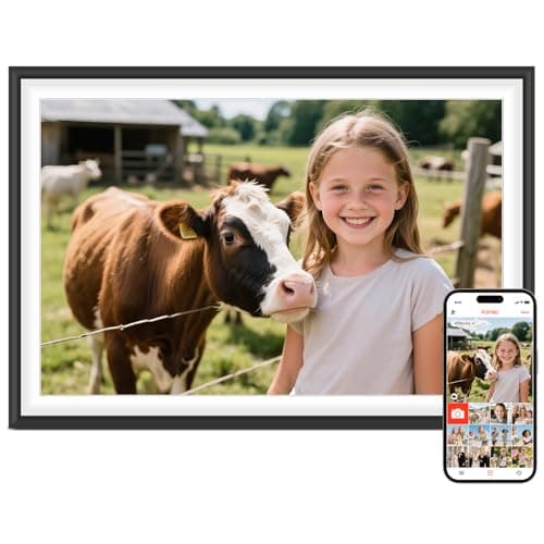 Frameo 10.1" Digital Picture Frame, Smart WiFi Digital Photo Frame with 1280x800 HD IPS Touch Screen 32GB Storage Auto-Rotate Wall Mounted, Share Photos/Videos from Phone Anywhere(Black&White) - Image 1